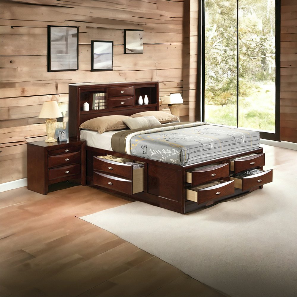 Ireland Queen Bed w/Storage Espresso. Picture 6