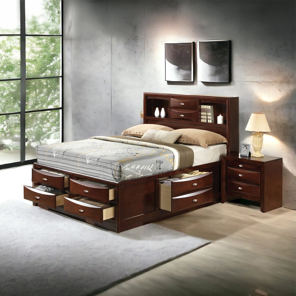 Ireland Queen Bed w/Storage Espresso. Picture 7