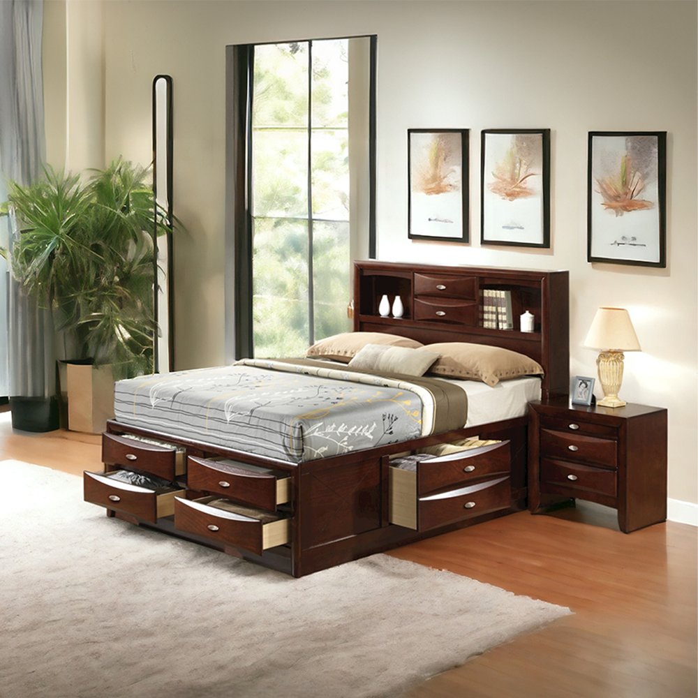 Ireland Queen Bed w/Storage Espresso. Picture 8
