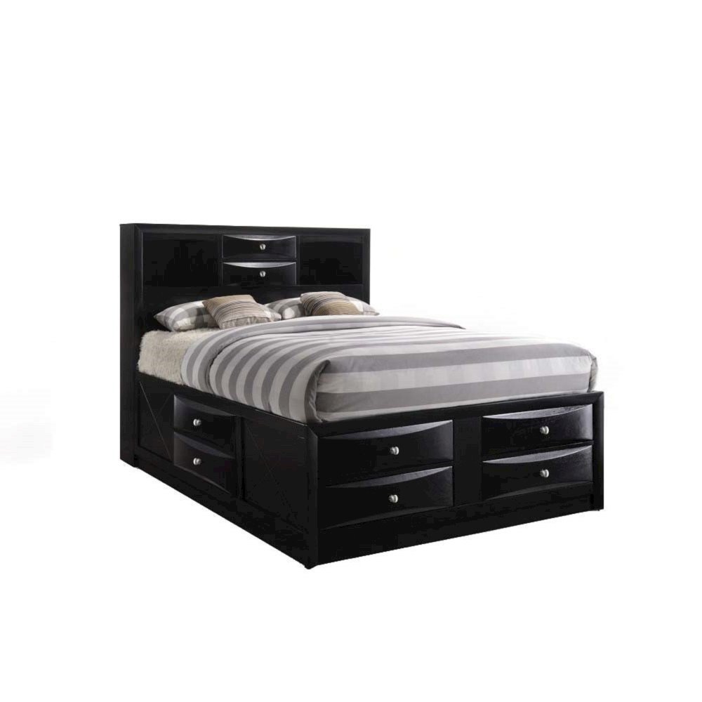 Ireland Queen Bed w/Storage Black. Picture 2