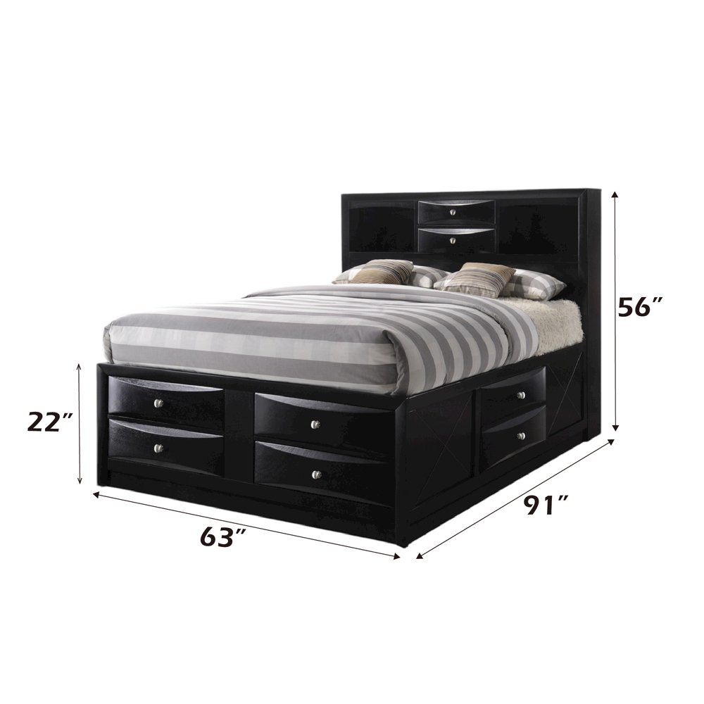 Ireland Queen Bed w/Storage Black. Picture 7