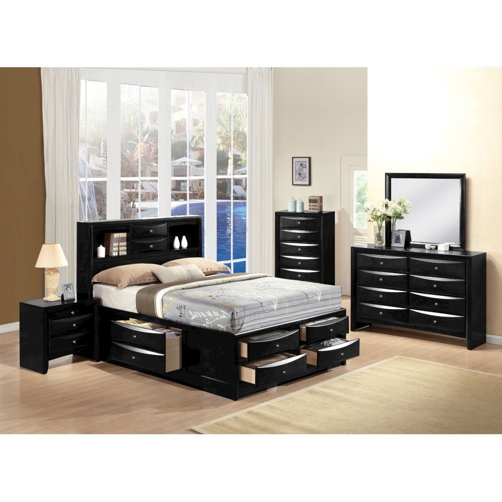 Ireland Full Bed w/Storage Black. Picture 6