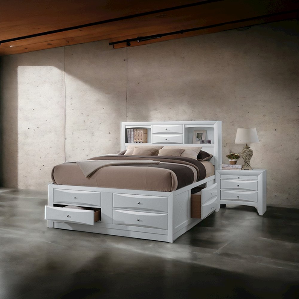 Ireland Eastern King Bed w/Storage White. Picture 8