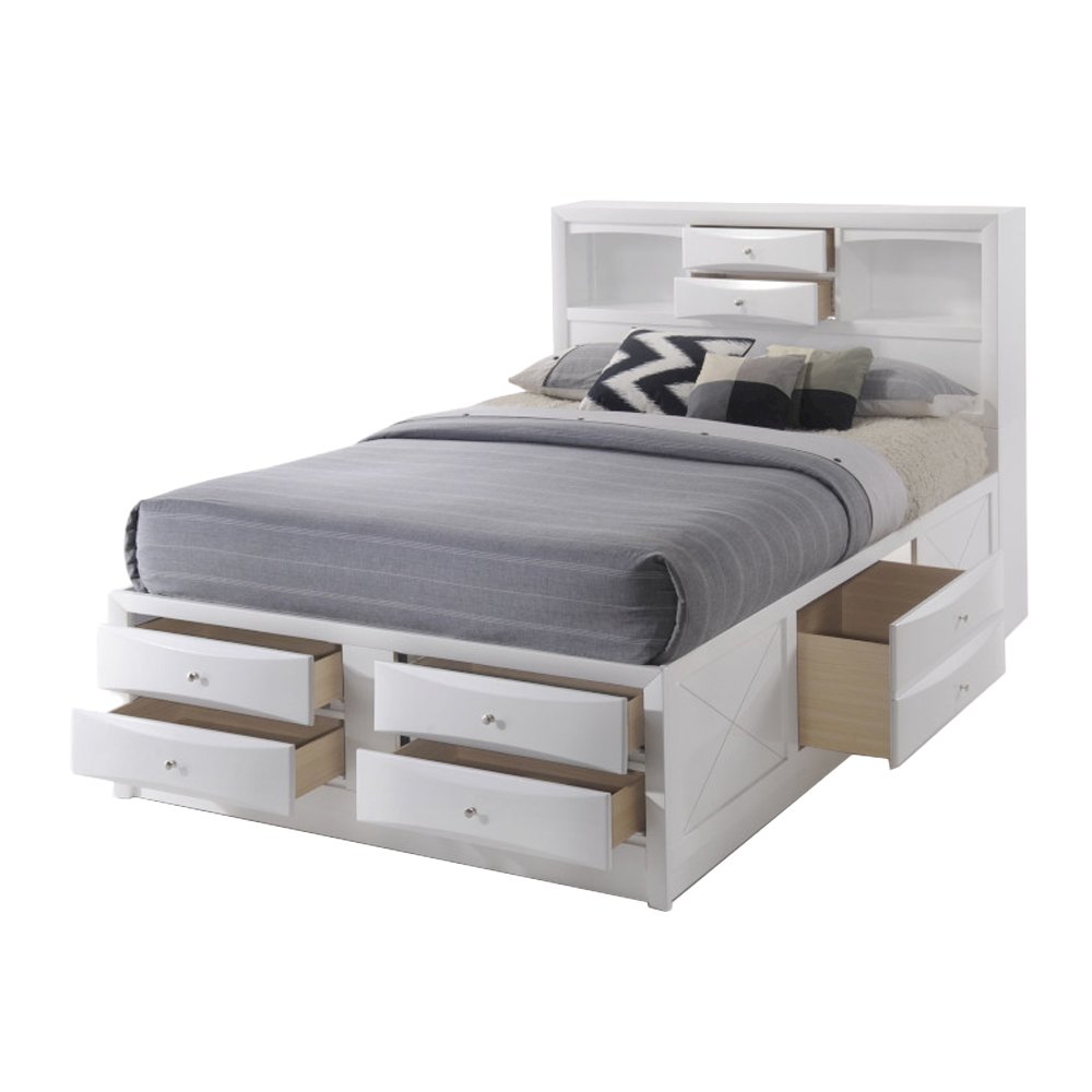 Ireland Queen Bed w/Storage White. Picture 2
