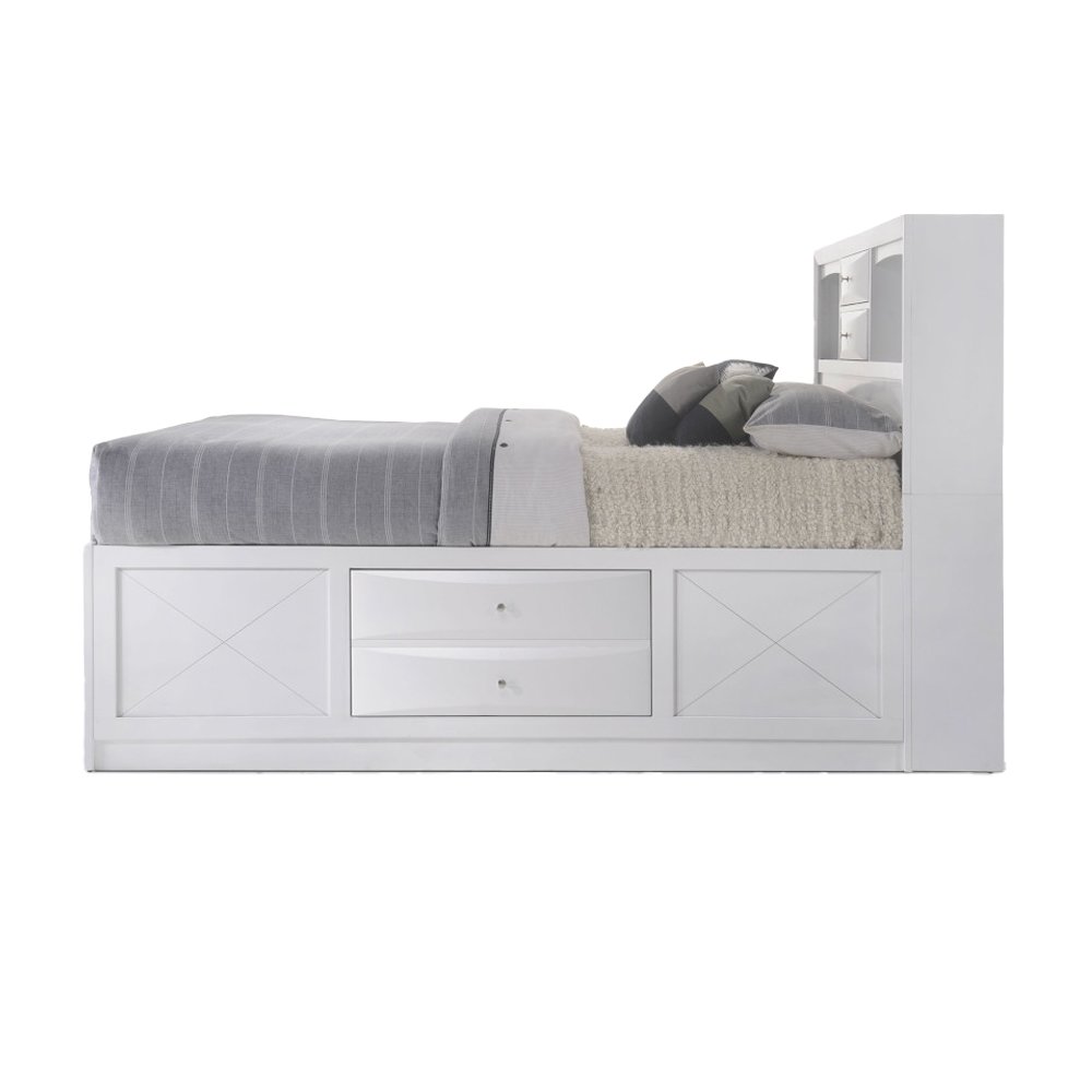 Ireland Queen Bed w/Storage White. Picture 4