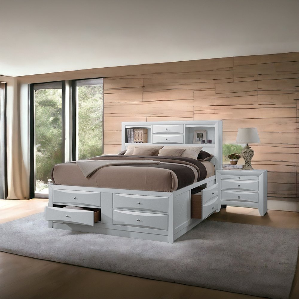 Ireland Queen Bed w/Storage White. Picture 6