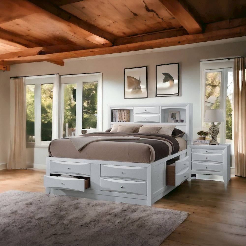 Ireland Queen Bed w/Storage White. Picture 7