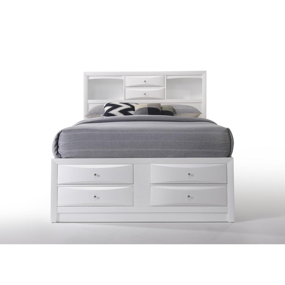 Ireland Queen Bed w/Storage, White. Picture 2