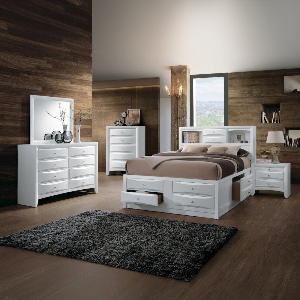 Ireland Queen Bed w/Storage White. Picture 9
