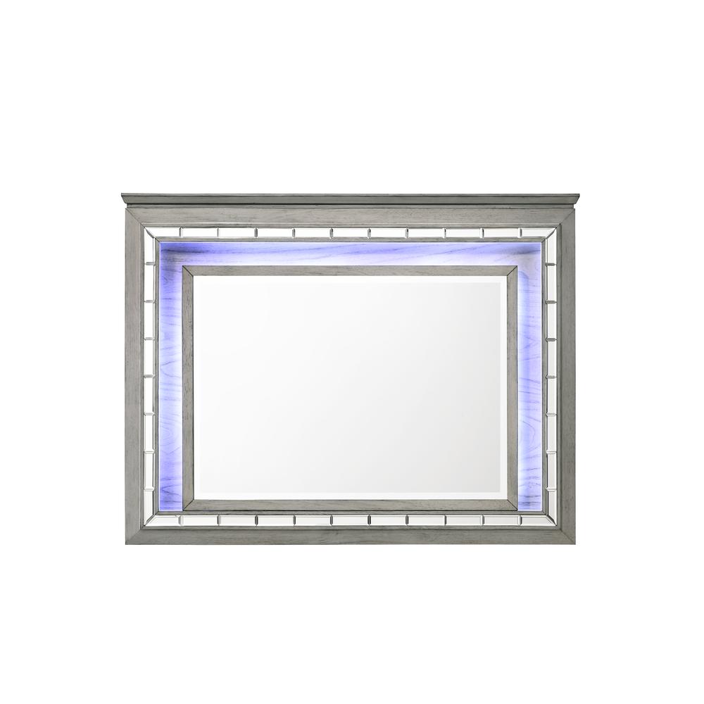 Antares Mirror w/LED Light Gray Oak. Picture 2