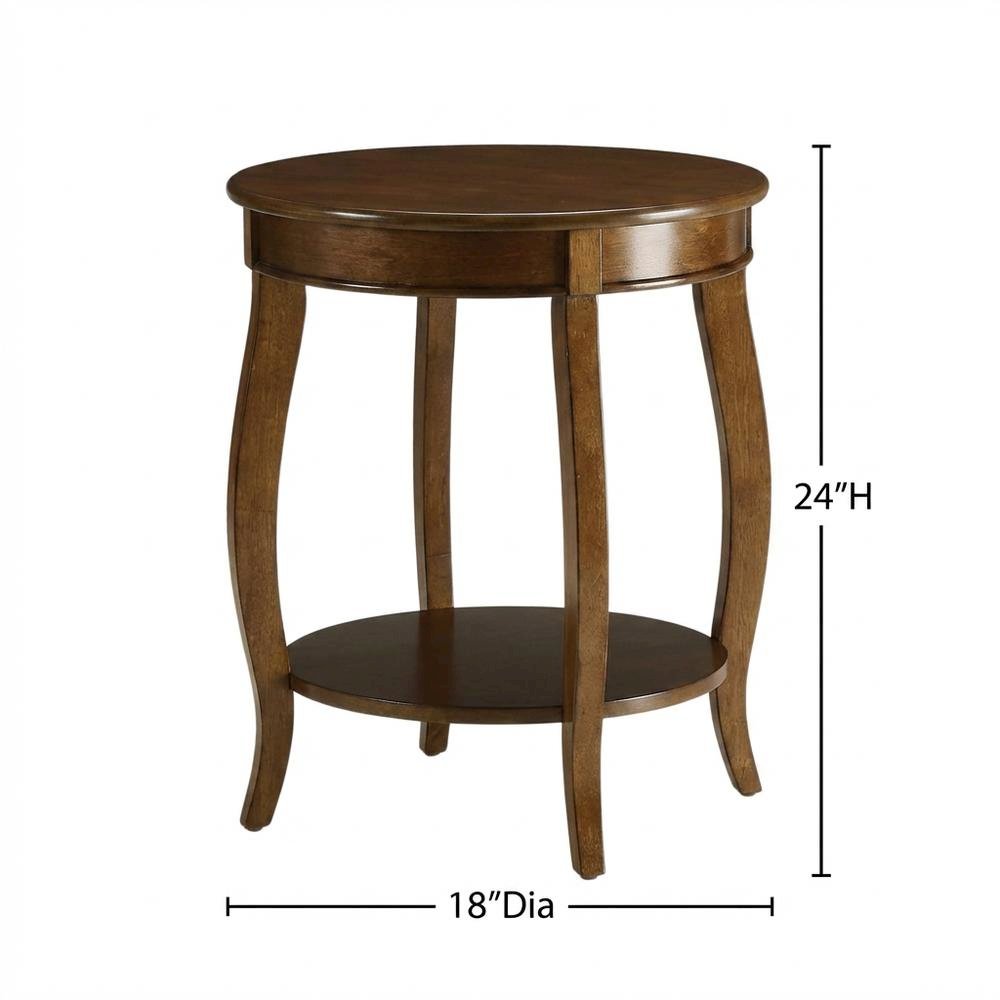 Walnut, Accent Side Table, Quality Build, Durable Wood Frame. Picture 7