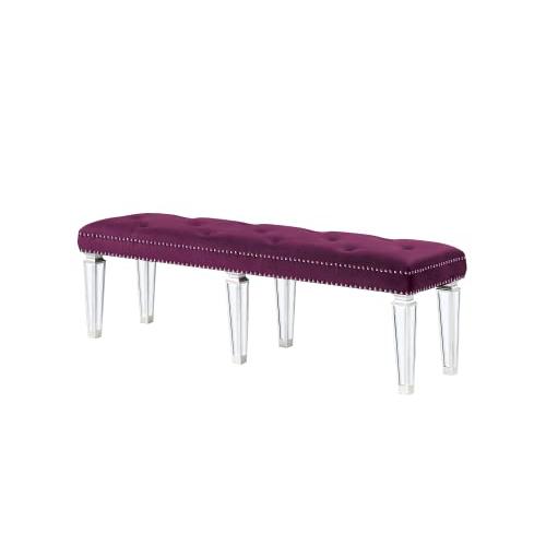 Varian Benchâ€¢ Burgundy Velvet & Mirrored  (27377). Picture 1