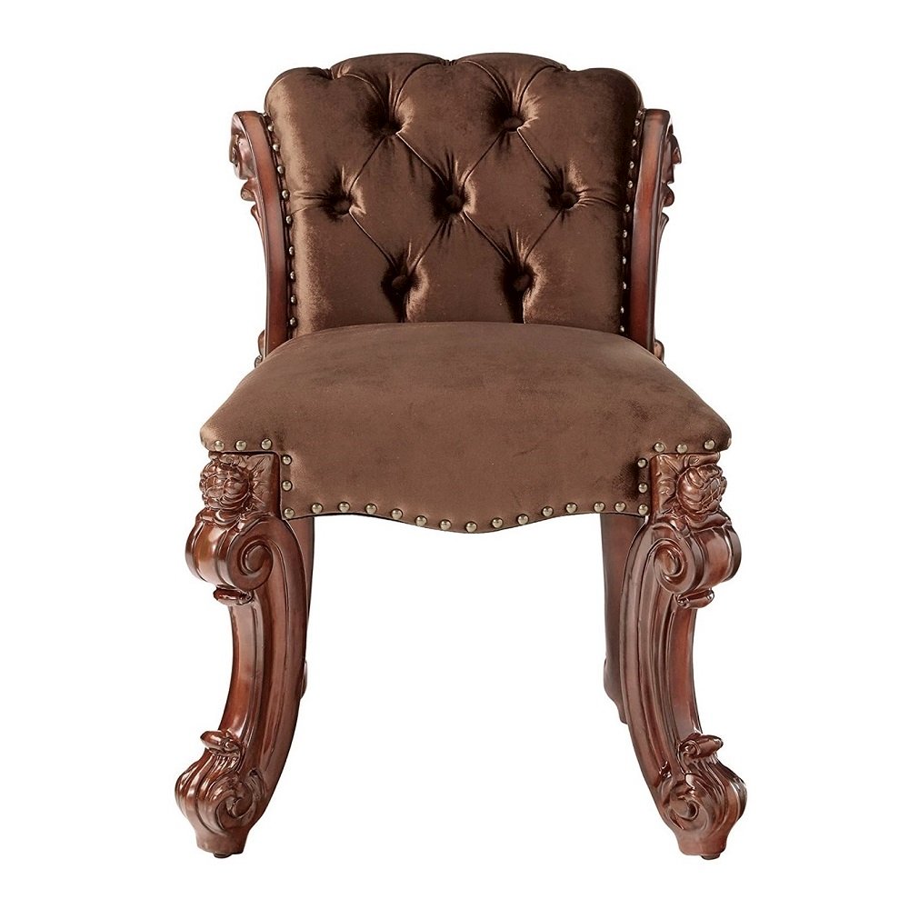 Vendome Vanity Stool Fabric & Cherry. Picture 3