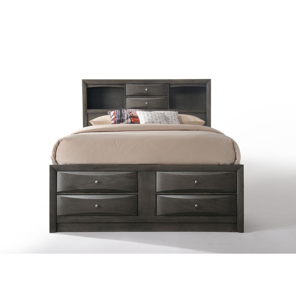Ireland Queen Bed w/Storage, Gray Oak (1Set/4Ctn). Picture 2