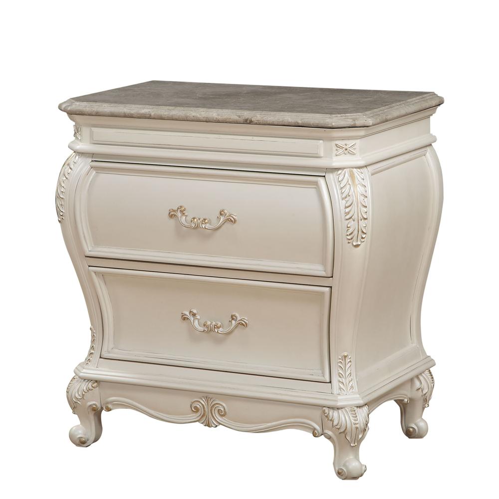 Chantelle Nightstand Pearl White. Picture 1