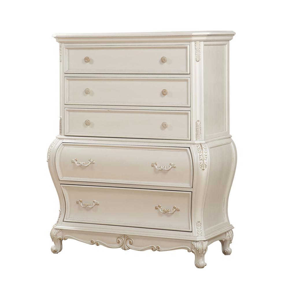 Chantelle Chest (no granite top), Pearl White (23546). Picture 1