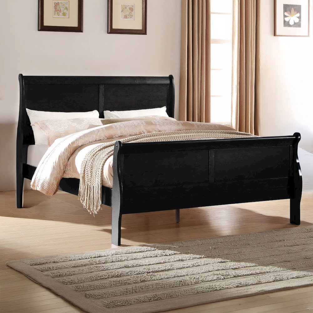Louis Philippe Twin Bed Black. Picture 1
