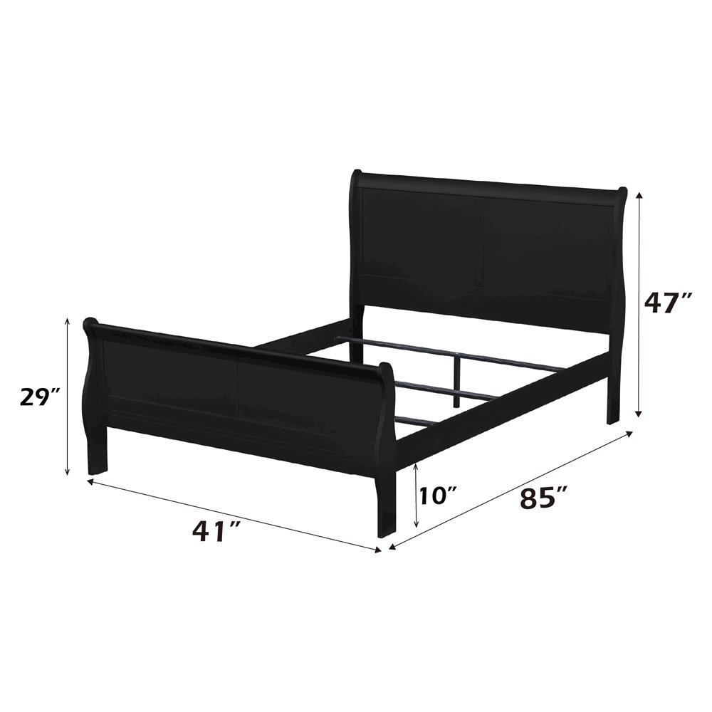 Louis Philippe Twin Bed Black. Picture 6
