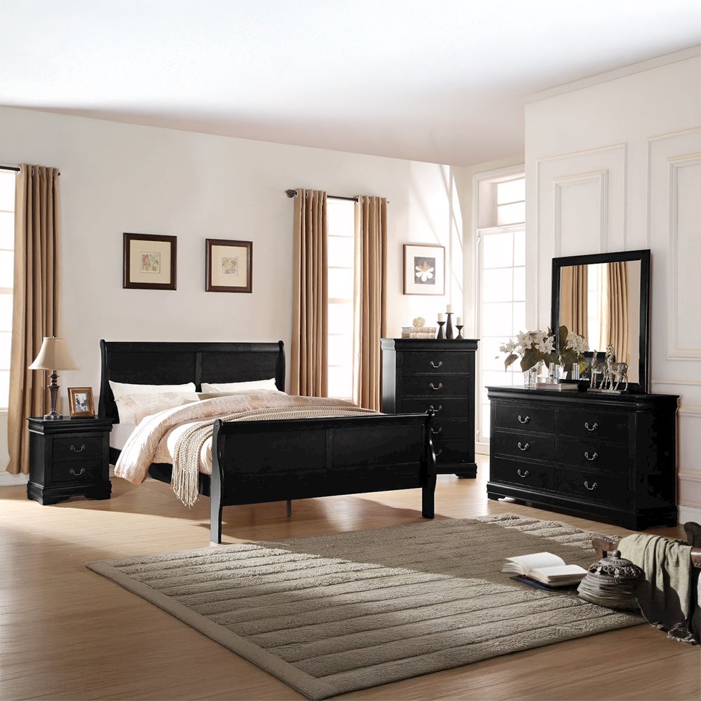 Louis Philippe Twin Bed Black. Picture 7