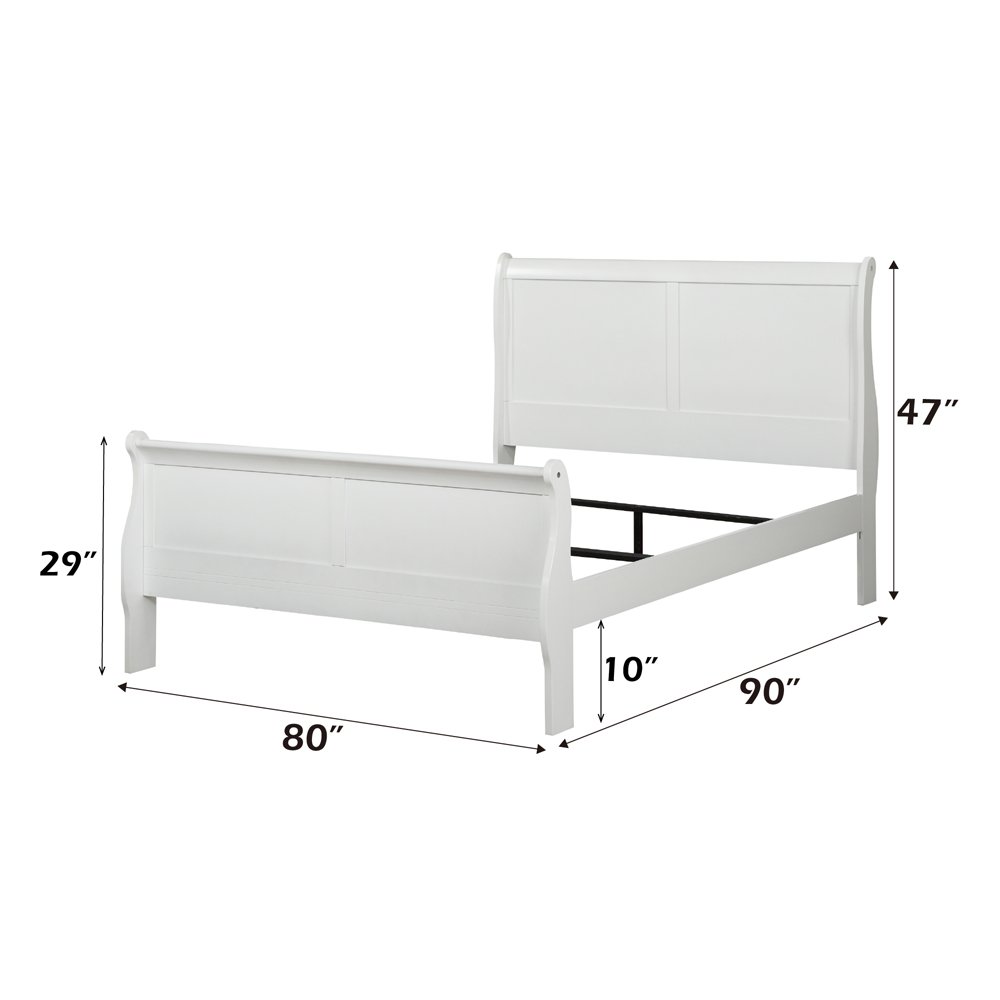 Louis Philippe Eastern King Bed White. Picture 4