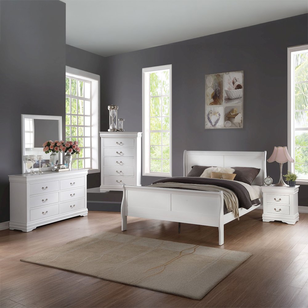 Louis Philippe Eastern King Bed White. Picture 5