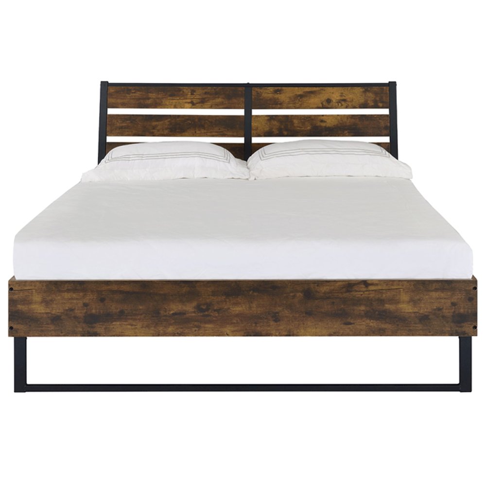 Juvanth Eastern King Bed Rustic Oak & Black. Picture 3