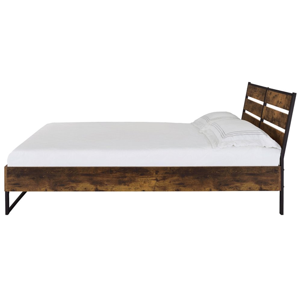 Juvanth Eastern King Bed Rustic Oak & Black. Picture 4