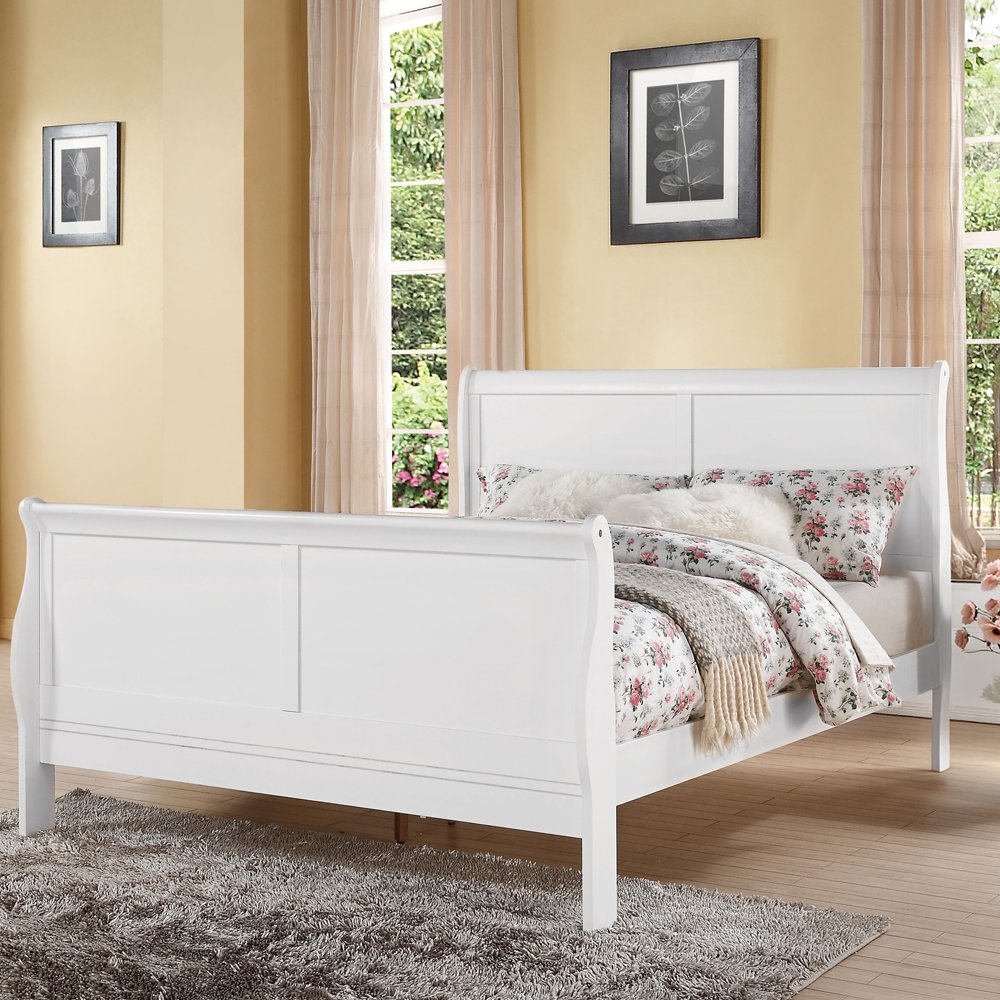 Louis Philippe III Eastern King Bed White. Picture 1