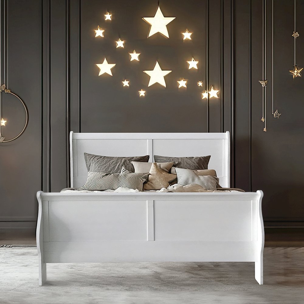 Louis Philippe III Eastern King Bed White. Picture 5