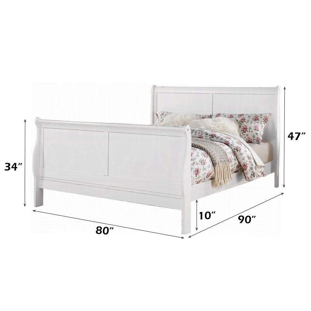 Louis Philippe III Eastern King Bed White. Picture 6