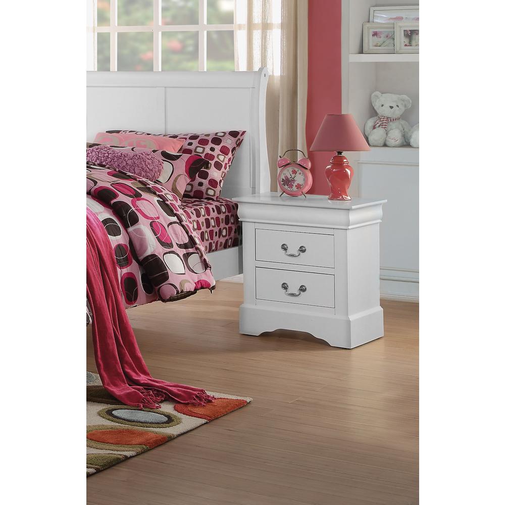 ACME Louis Philippe III Nightstand, White. Picture 1