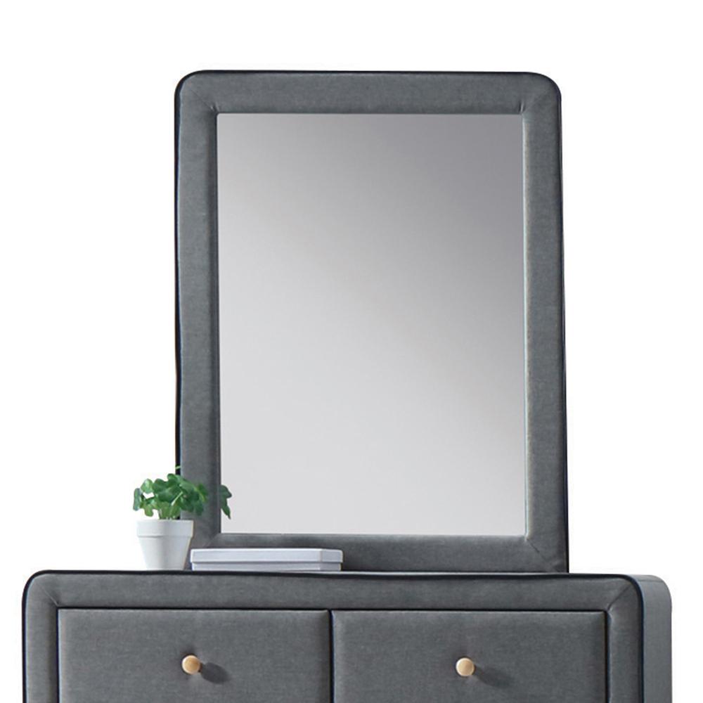 Valda Mirror Light Gray Fabric. Picture 1