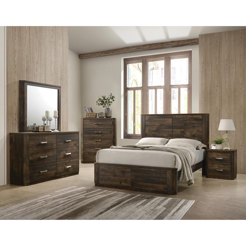 Elettra Queen Bed Rustic Walnut. Picture 2