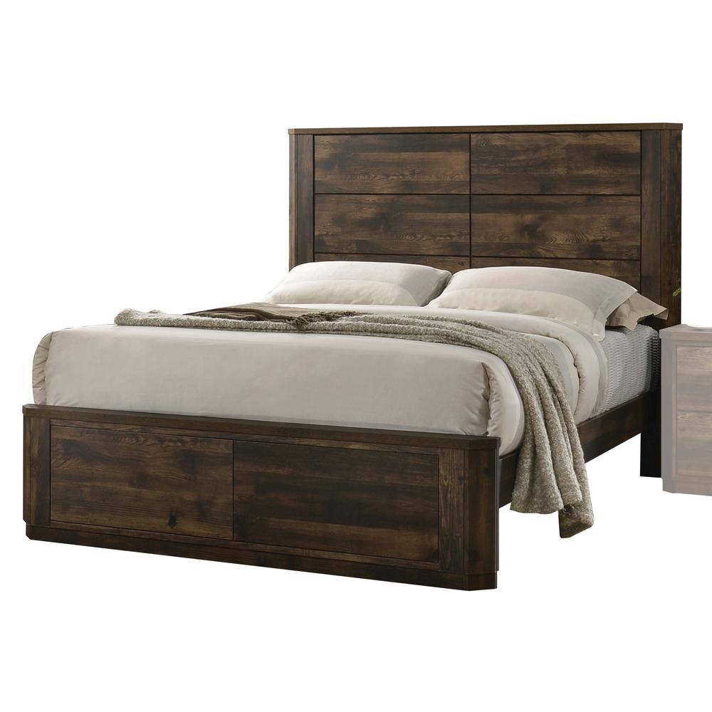 Elettra Queen Bed Rustic Walnut. Picture 1