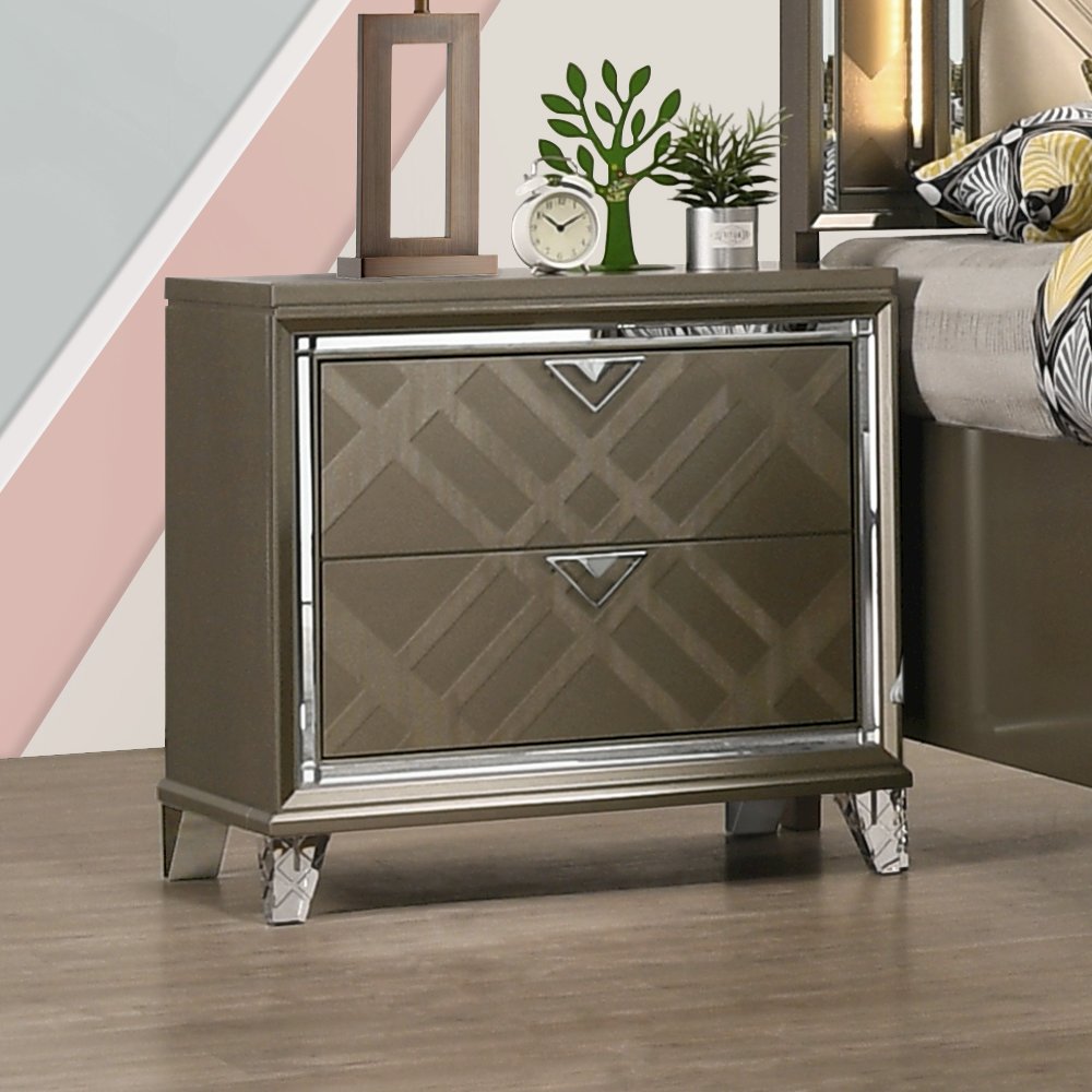 Skylar Nightstand Dark Champagne. Picture 1