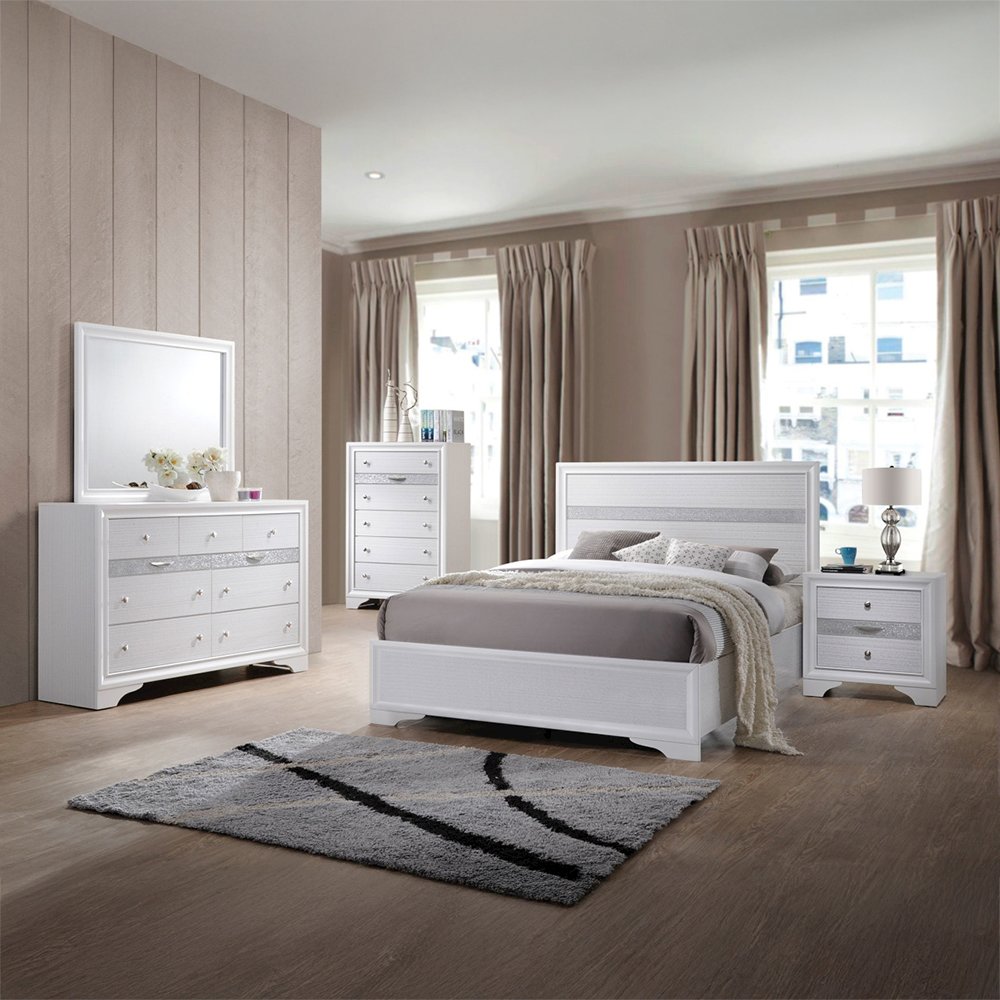 Naima Full Bed White. Picture 7