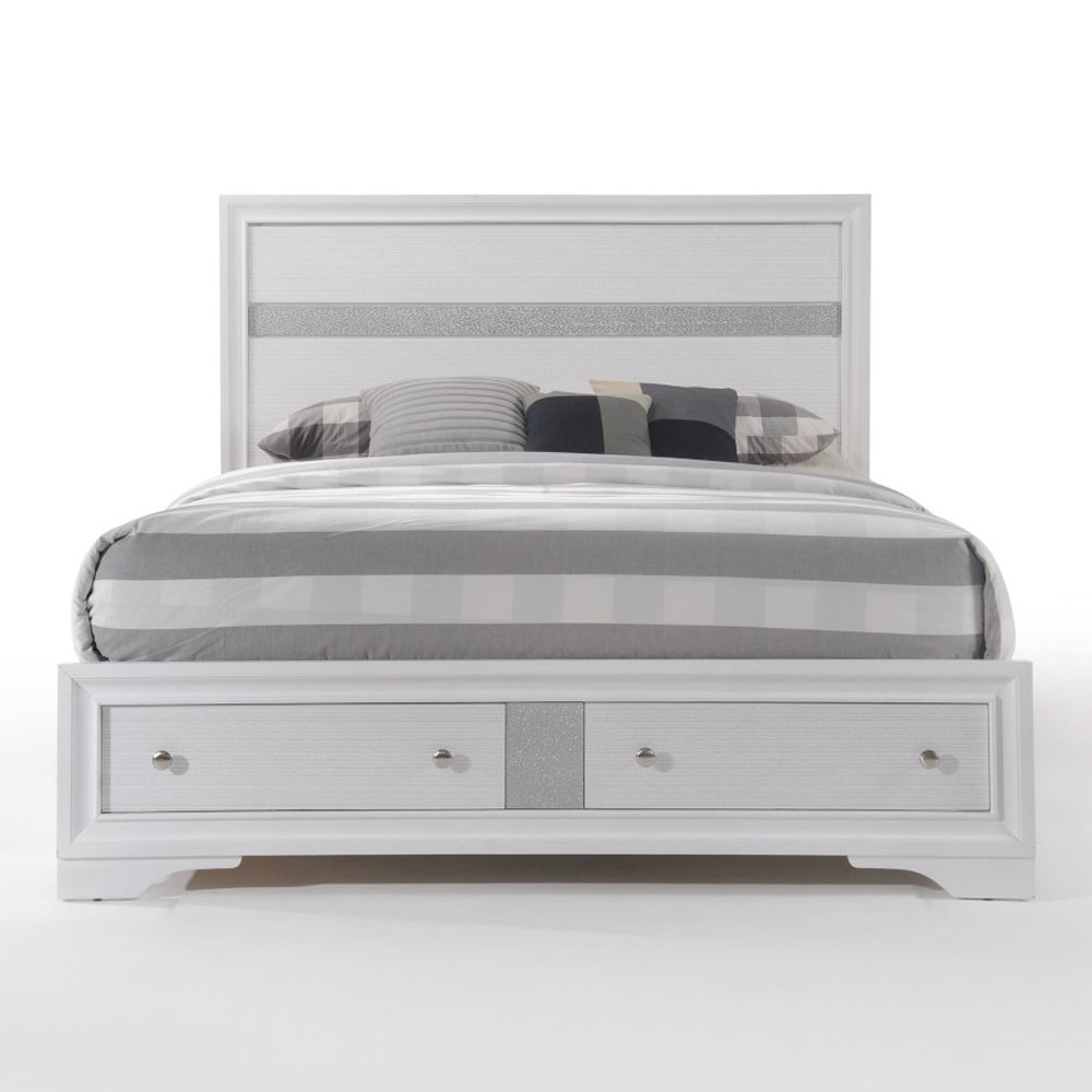 Naima Eastern King Bed w/Storage White. Picture 3