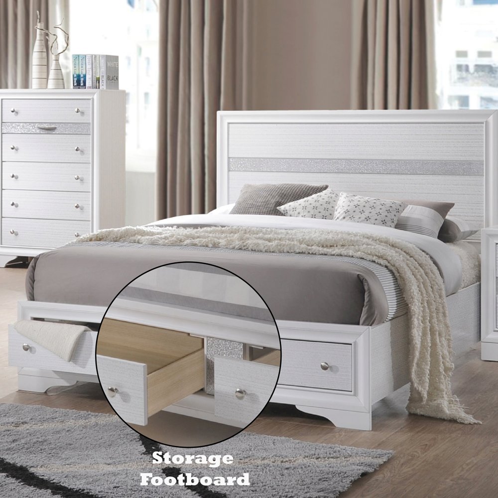 Naima Eastern King Bed w/Storage White. Picture 8