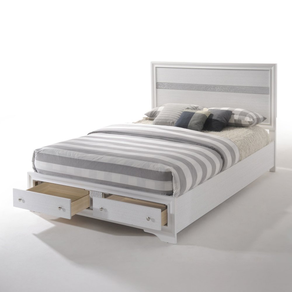 Naima Queen Bed w/Storage White. Picture 2
