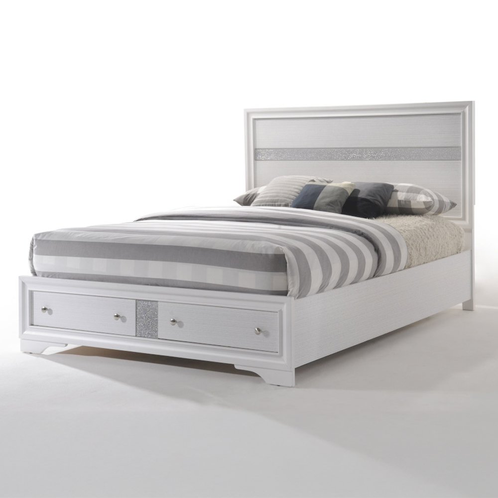 Naima Queen Bed w/Storage White. Picture 6