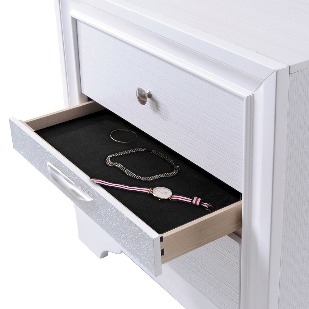 Naima Nightstand White. Picture 4