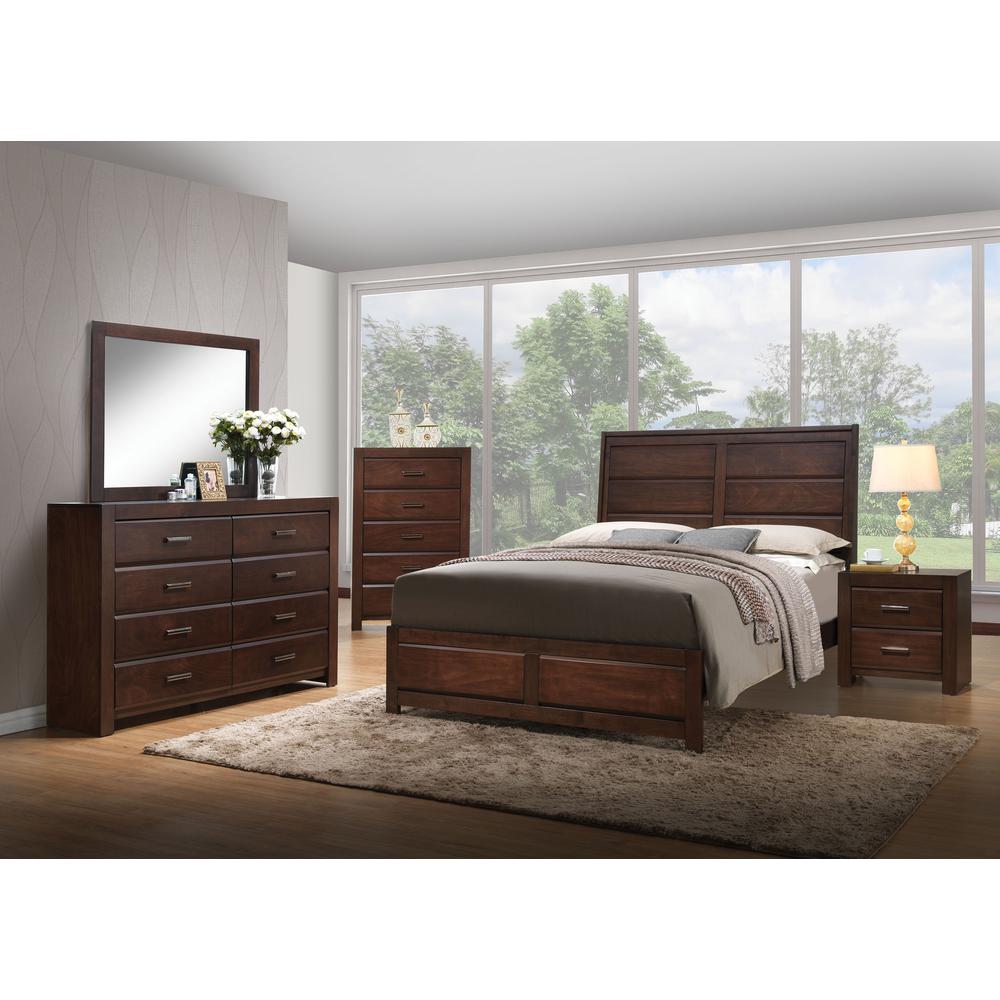 Queen Bed, Walnut. Picture 1