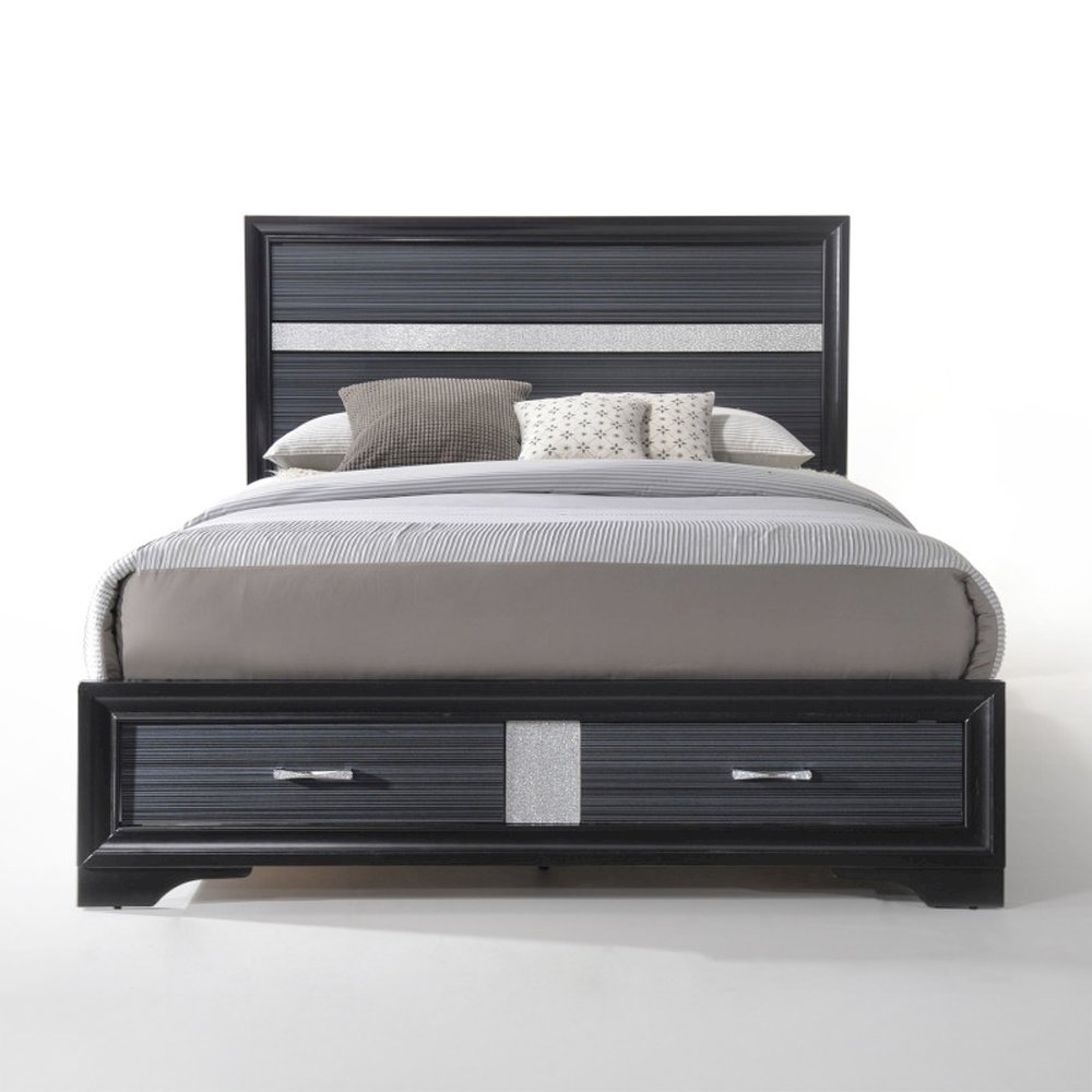 Naima Eastern King Bed w/Storage Black. Picture 3