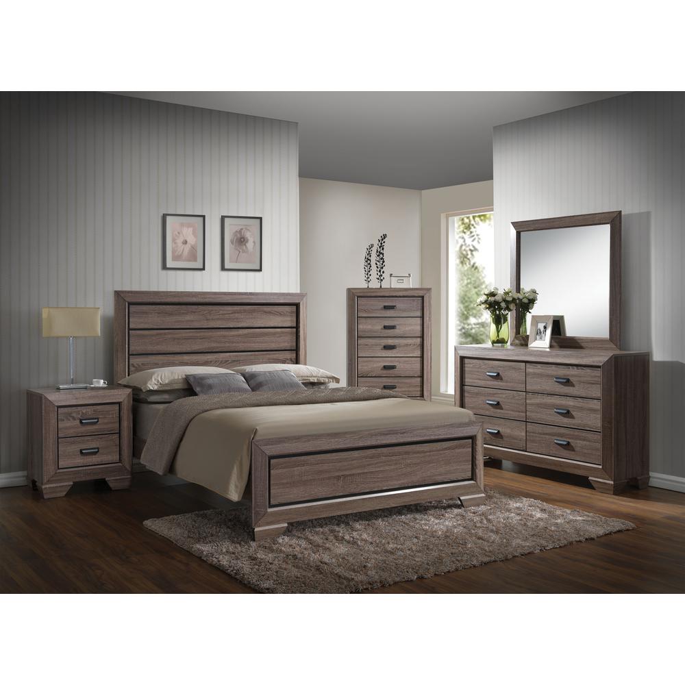 Lyndon Eastern King Bed Weathered Gray Grain. Picture 1