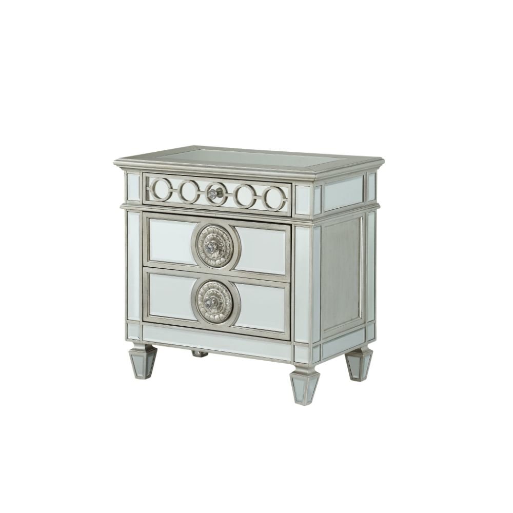 Varian Nightstand Mirrored & Sliver. Picture 1