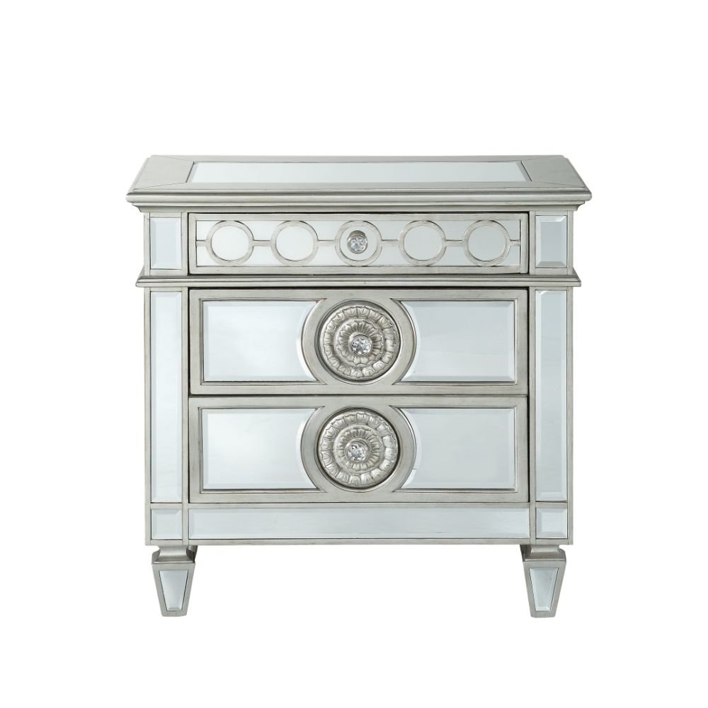 Varian Nightstand Mirrored & Sliver. Picture 2