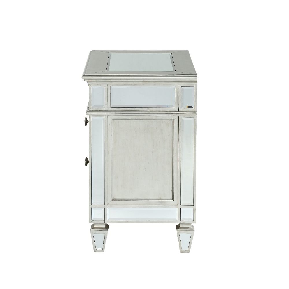 Varian Nightstand Mirrored & Sliver. Picture 3
