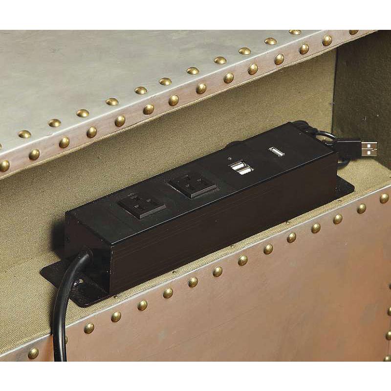 Brancaster Nightstand w/USB Port Aluminum. Picture 4