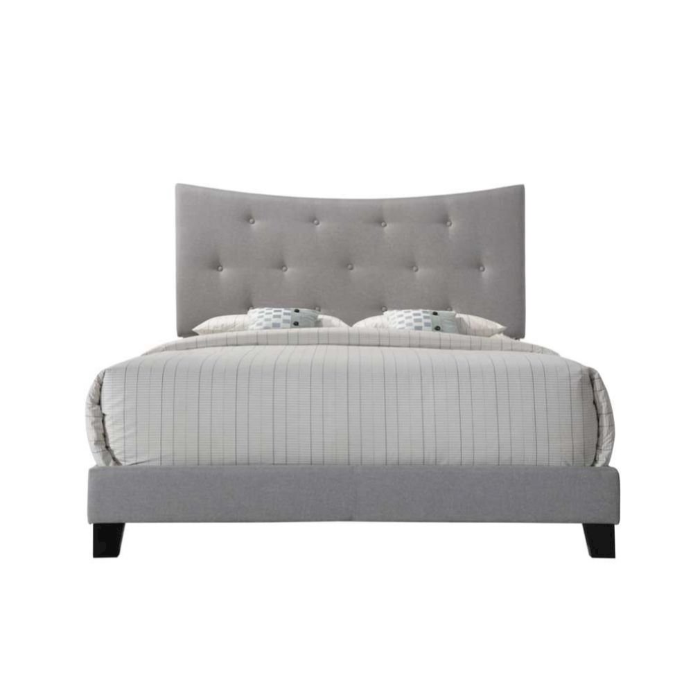 Venacha Queen Bed Gray Fabric. Picture 3
