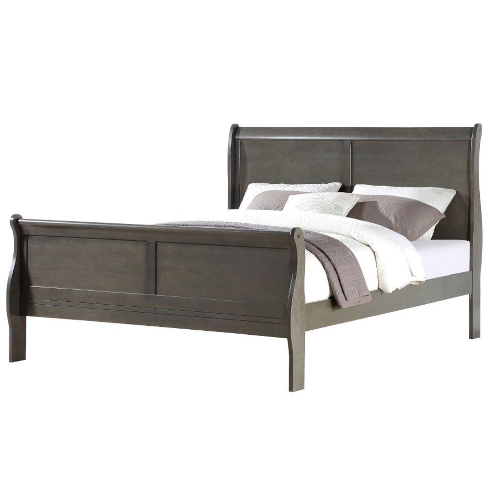 Louis Philippe Eastern King Bed Dark Gray. Picture 2